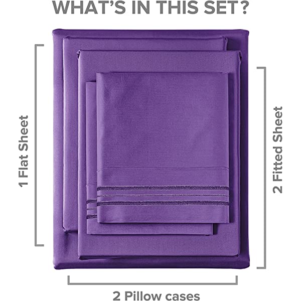 Queen Size Sheet Set - 4 Piece - Hotel Luxury Bed Sheets - Extra Soft - Deep Pockets - Easy Fit - Breathable & Cooling Sheets - Wrinkle Free - Comfy – Dark Grey Bed Sheets - Queens Sheets – 4 PC Queen Grey