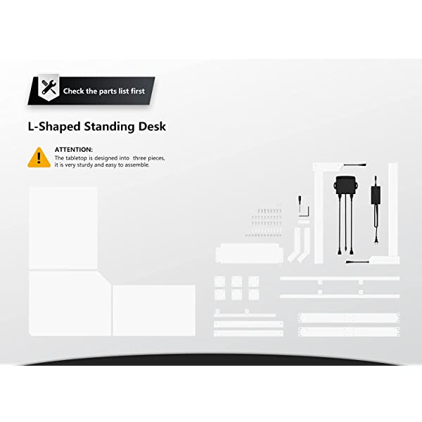 FEZIBO Dual Motor L-Shaped Electric Standing Desk, 48 Inches Height Adjustable Corner Desk, Full Sit Stand Home Office Table with Splice Board, Black Frame/Rustic Brown Top