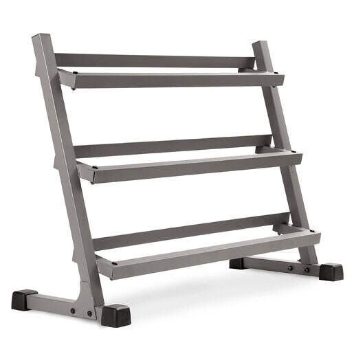 XMark 550 lb Dumbbell Set and Heavy Duty Dumbbell Rack, 5 to 50 lb Hex Dumbbell Set (10 Pair) with 3 Tier Storage Rack, Dumbbells and Dumbbell Storage Rack