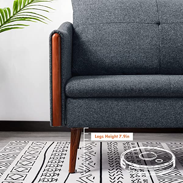 Vonanda Faux Leather Sofa Couch, Modern Tufted 3-Seater Sofa with Clean Lines and Upholstered Artificial Leather for Compact Living Space, Chestnut Brown 3-seater sofa Chestnut Brown