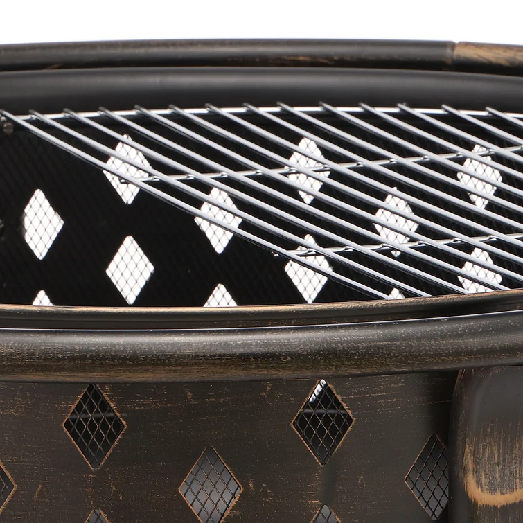 23'' H x 36'' W Steel Wood Burning Outdoor Fire Pit