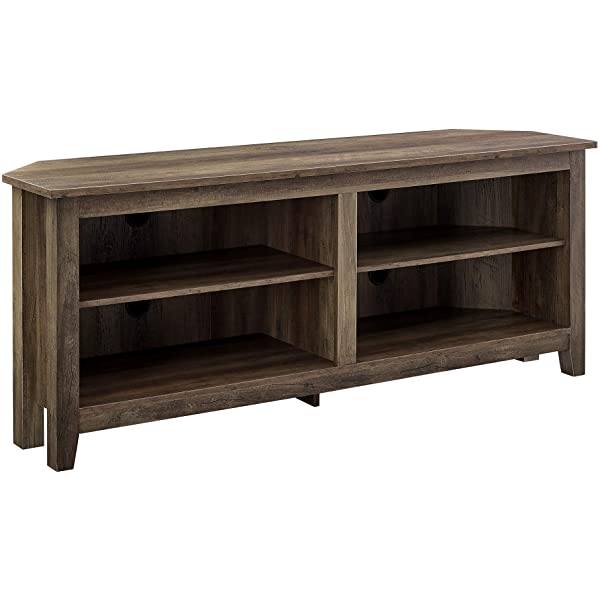 Walker Edison Wren Classic 4 Cubby TV Stand for TVs up to 65 Inches, 58 Inch, Black Black 58 InchTV Stand