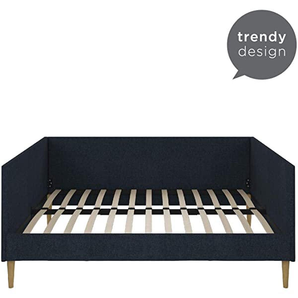 DHP Franklin Mid Century Upholstered Daybed, Sofa Bed, Twin Size Frame, Tan Linen Linen Twin Tan