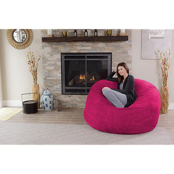 Chill Sack Bean Bag Chair: Giant 5' Memory Foam Furniture Bean Bag - Big Sofa with Soft Micro Fiber Cover - Navy Microsuede - Navy