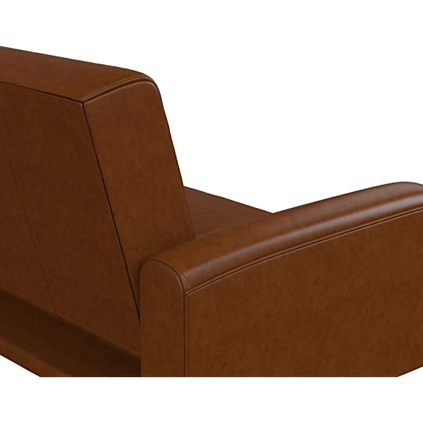 Novogratz 2360379N Z Stevie, Convertible Sofa Bed Couch, Ivory Velvet Futon