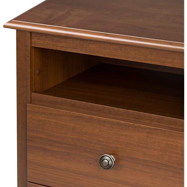 Prepac Fremont 2 Drawer Nightstand with Open Shelf, Espresso, Tall Espresso Fremont Nightstand