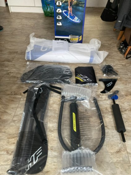 Hydro-Force SUP, Inflatable Stand Up Paddle Board, Complete Set with Kayak Conversion Kit