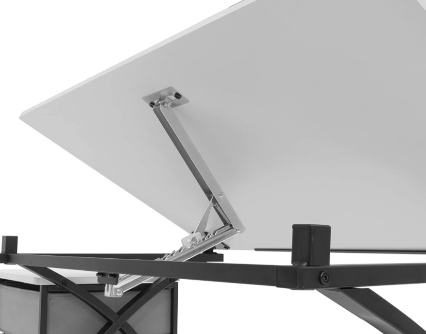 SD STUDIO DESIGNS 2 Piece Comet Craft Table | Angle Adjustable Top and Stool | Black/White