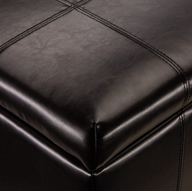 FIRST HILL FHW Marion Rectangular Storage Ottoman, Russet Brown