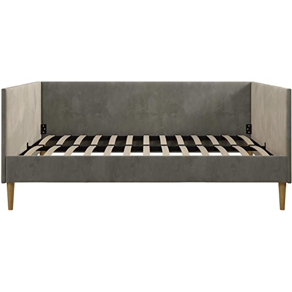 DHP Franklin Mid Century Upholstered Daybed, Sofa Bed, Twin Size Frame, Tan Linen Linen Twin Tan