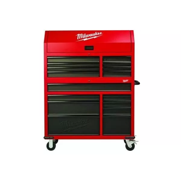 Heavy-duty, Drawer 16 Tool Chest 46 In. and Rolling Cabinet Set, Red and Black